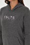 Women's Anthracite Melange Hooded Basic Sweatshirt 50307711-Vr081 - 7
