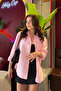 Women's Light Pink Oversize Basic Pocket Detailed Poplin Long Sleeve Shirt - 8