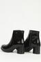 Black Women's Zippered Ankle Boots Pc-55158 - 3