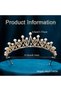 (Gold) Crown with Pearls and Stones Wedding Bridal Henna Engagement Birthday Graduation Party Photography Hair Accessory - 2