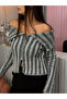 Anthracite Wide Layered Collar Zippered Cardigan - 2
