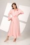 Women's Pink Melange Flared Sleeve Special Design Maternity Dressing Gown Nightgown Set