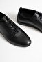 Rovan Men's Black Genuine Leather Lace-Up Comfort Casual Shoes - 2