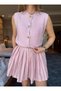 Crew Neck Gold Buttoned Knit Vest - 8