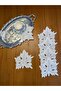 6 Pieces Ecru-Silver Color Linen Plane Leaf Model Cocktail Presentation Napkins - 2