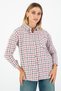 Pink Plaid Women's Shirt Without Lining – Long Sleeves, Comfortable Fit, Casual and Stylish Design - 4