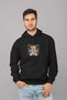 Unisex Oversize Hoodie - Hug Me Printed Hooded Sweatshirt Streetwear Black - 2