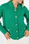 Green Color Buttoned Women's Cardigan – Minimal Design, Comfortable Fit, Casual and Office Chic - 4