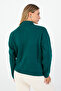 Emerald Green Color Buttoned Women's Cardigan – Minimal Design, Comfortable Fit, Casual and Office Chic - 5