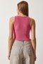 Cut Out Detailed Ribbed Crop Knitted Blouse Lkh0004 Pink - 5