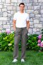 Elastic Waist Multi-Pocket Muslin Women'S/Men's Unisex Summer Trousers Gray Gray - 4