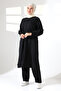 Women's Hajj and Umrah Clothing Khimar Hijab Two-Piece Set - Black - 6