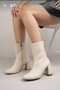 Women's Beige Stretch Boots