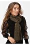 Khaki Women's Winter Knitted Scarf, Khaki Scarf - 3