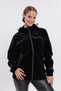 Women's black hooded nova fabric stylish seasonal water and windproof raincoat