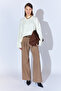 Crew Neck Oversize Women's Sweater - Cream |   Mkw535344-01 - 2