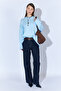 Crew Neck Oversize Women's Sweater - Blue |   Mkw535344-01 - 2