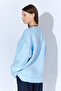 Crew Neck Oversize Women's Sweater - Blue |   Mkw535344-01 - 5