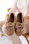Women's Winter Ribbon Buckle Plush Wool Furry Dowry Bundle Fluffy Indoor Outdoor Ballet Flats