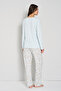 Women's Pajama Set - Viscose Fabric, Long Sleeve, Floral Pattern Home Wear - 1913 - 4