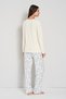 Women's Pajama Set - Viscose Fabric, Long Sleeve, Floral Pattern Home Wear - 1913 - 4