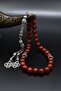 Natural Agate Stone 33-Bead Prayer Beads with Metal Tassel 10mm Sphere Cut 902242