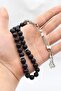 Natural Amethyst Stone 33-Bead Prayer Beads with Metal Tassel 10mm Sphere Cut 902243 - 4
