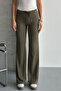 Straight Fabric Ribbed Palazzo Pants - 5