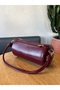 Claret Red Women's Cylinder Model Hand and Shoulder Bag - 5