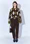 Baklava Pattern Embroidered Women's Sweater - Khaki |   Mkw535334-01 - 2
