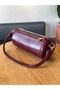 Claret Red Women's Cylinder Model Hand and Shoulder Bag - 4