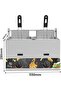 CENAP Commercial Deep Fryer, Gas Fryer Machine with Lid, 10L*2 Tanks and 2 Baskets, Surrounding 3D F - 5