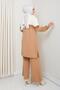 Women's Mink Cream Glitter Patterned Knitwear Tunic – Long Sleeve Comfortable Fit - 4