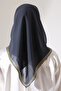 Hijab Pleated Plain Chiffon Scarf - Anthracite - 3