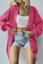Women's V-Neck Pink Knitwear Cardigan - 2
