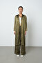 Women's Khaki Color Patterned Long Tunic Hijab Shirt - Dress - 4