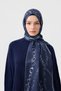 Cotton Twill Shawl Loop Line Navy Blue - 3