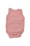 Baby Girl Dusty Rose Floral Patterned Suspender Bodysuit - 3