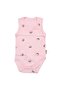 Unisex Pink Smile Printed Suspender Bodysuit