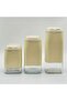 3 Piece Lockable Vacuum Glass Jar Set Cream