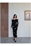 Open Shoulder Floral Knitted Sweater Dress - 6