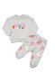 Baby Girl Gray Floral Embroidered 2-Piece Set