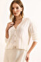 Women's White Thick Ribbed Soft Textured Cardigan Hrk-19000385
