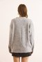 Women's Gray V-Neck Soft Textured Relaxed Fit Sweater Kzk-19000993 - 2