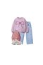 Girl's pink sweatshirt with ribbon detail - 2