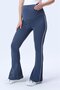 437 Gray Color Piped Shaping / Sculpting and Extra Flexible Effective High Waist Flared Maternity Leggings - 2