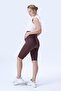 364 Brown Corded Fabric Shaping / Sculpting and Extra Flexible Effective High Waist Maternity Leggings - 5