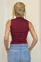 Women's Half Turtleneck Zero Sleeve High Neck Sleeveless Bodysuit Blouse - 4