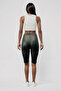 Black Polyester Elastane Blend Women's Short Leggings Biker Shorts Lucine - 2
