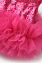 Fuchsia Sequin Tulle Detailed Girls' Skirt - Sheron - 6